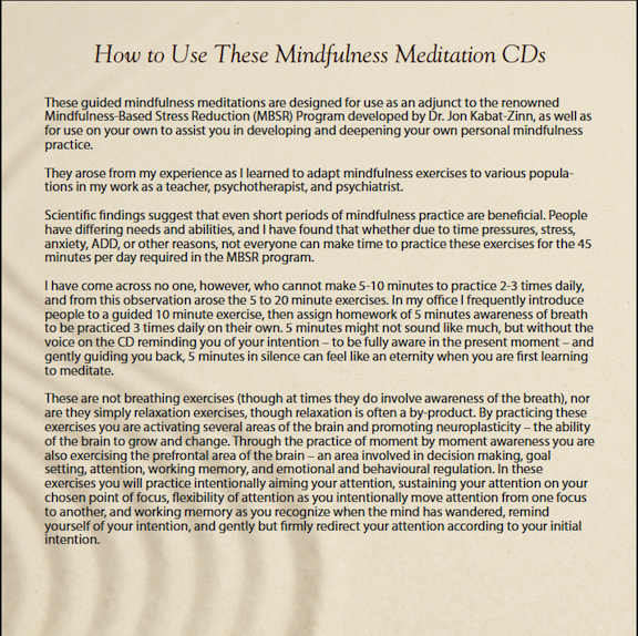 Mindfulness Meditations with Dr. Catherine Phillips - 2 CD Set